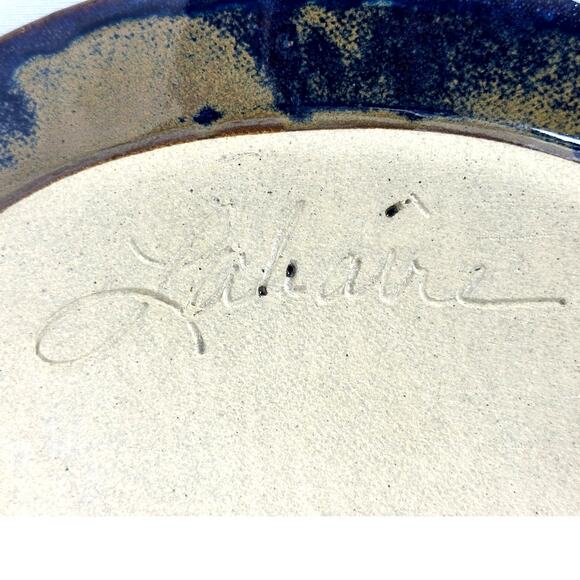 Labaire Pottery Blue Signed Tree of Life Oval 10.75" Serving Platter-Excellent! - Picture 8 of 8